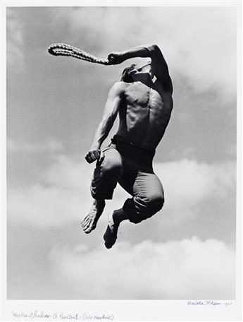 BARBARA MORGAN (1900-1992) Two photographs of jumping dancers. 1940 and 1942; printed early 1980s.